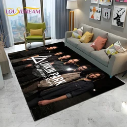 3D Retro Rock Band L-Linkin Park Logo Carpet Rug for Home Living Room Bedroom Sofa Doormat Decor,kid Area Rug Non-slip Floor Mat