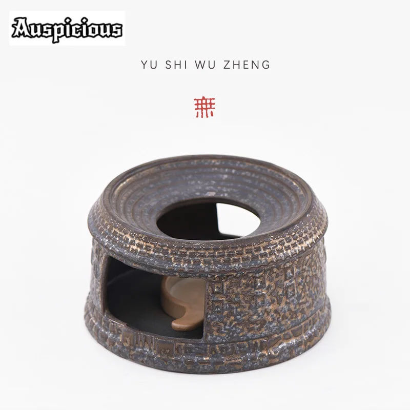 Creative Earth Building Ceramic Candle Heating Furnace Teapot Warmer Bases for Pots Stand Tea Kettle Stove Tea Services Ornament