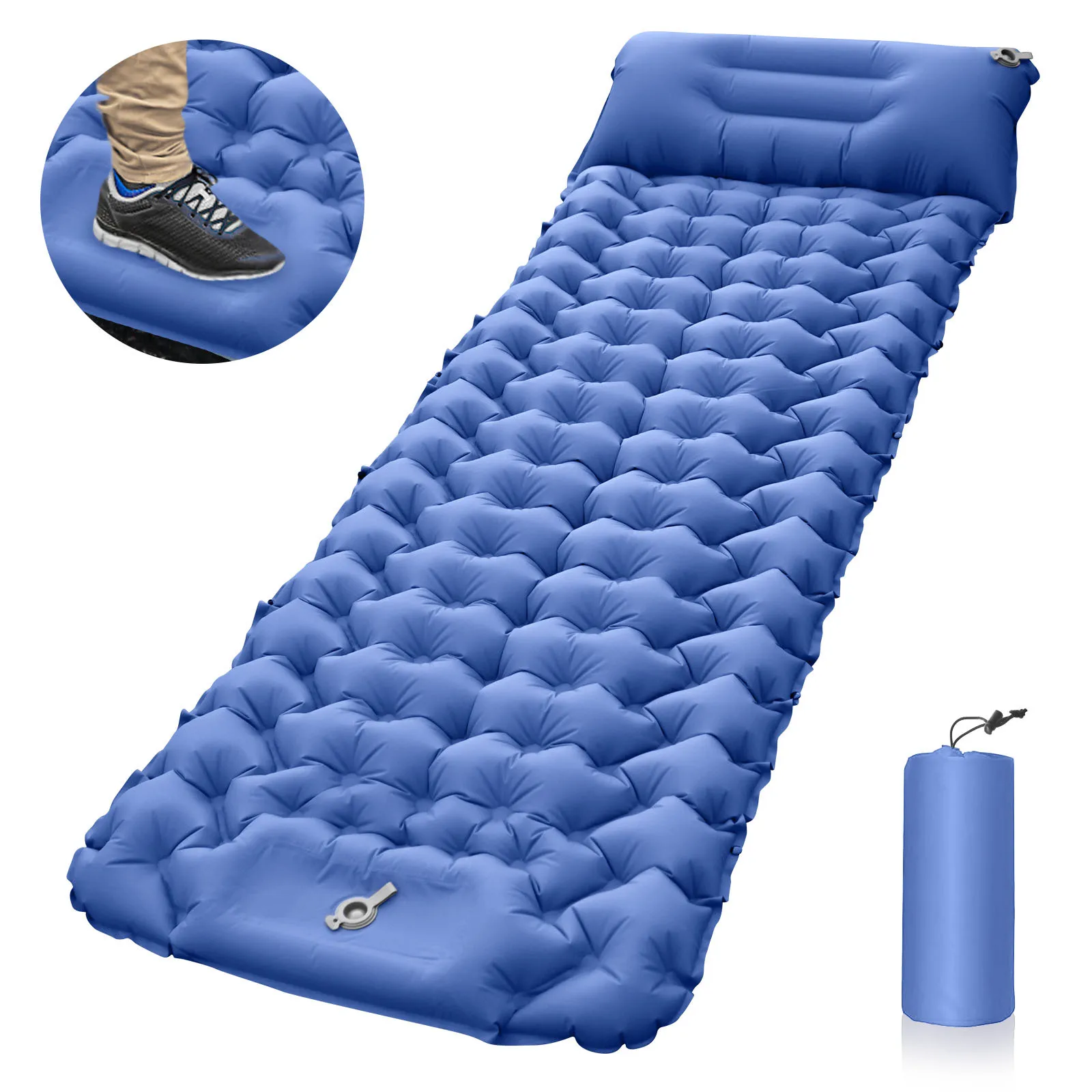 Coussin de camping gonflable avec pompe manuelle intégrée, Coussins /  Couvertures