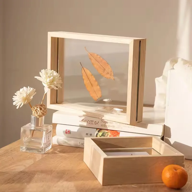 Double-sided Insert Photo Frame Acrylic Photo Frame Creative Transparent Leaf Specimen Display Home Decoration Photo Frame Acrylic Display Holder