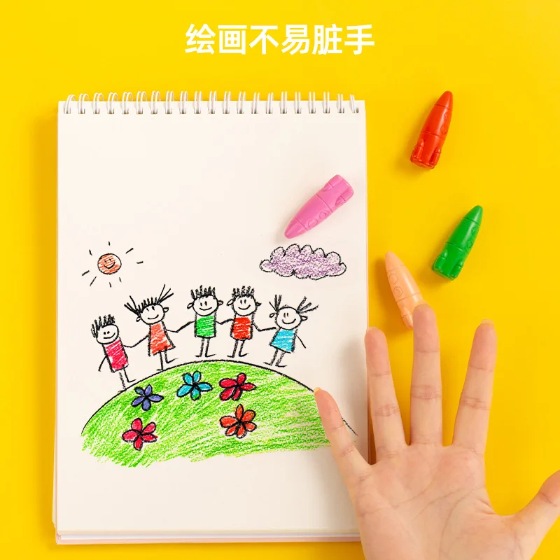 Colored Crayons 12 Color Set Space Ship Rocket Shape Non-Toxic Wax Graffiti Pen