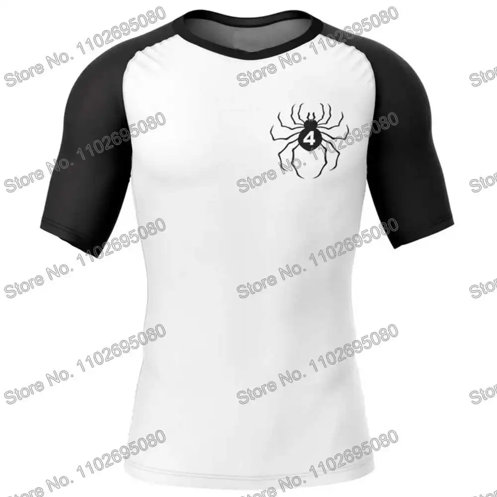 Hunter Surf Clothing BJJ MMA Men Cartoon Anime Rash Guard Short Sleeve Diving T-Shirt Tight Swimwear Summer Beach Floatsuit GYM