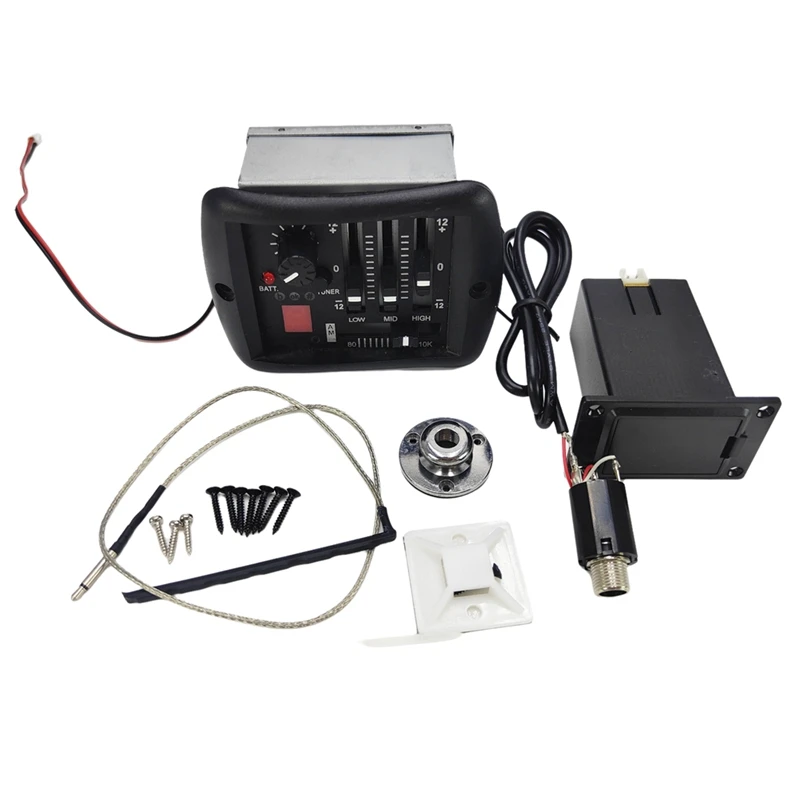 4-Bands EQ Equalizer Acoustic Guitar Preamp Piezo Pickup Tuner System Brass Endpin Jack Folk Guitarra-Y41A