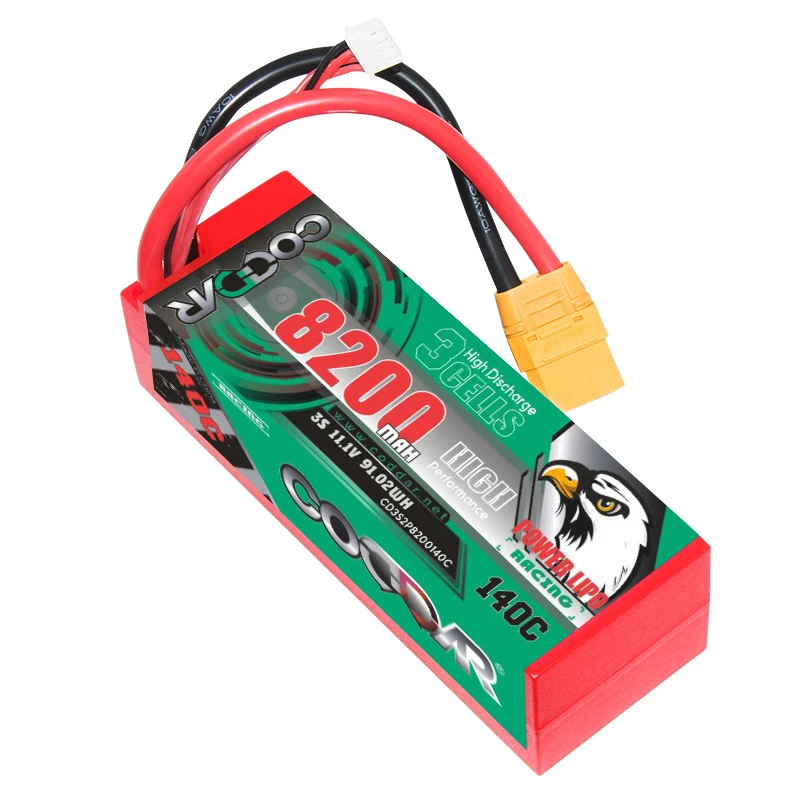 

CODDAR Lipo 3S 11.1V Battery 8200mAh 140C Hard Case With EC5/XT90 Plug For RC Car Boat Airplane Truck Tank Vehicle Truggy Buggy