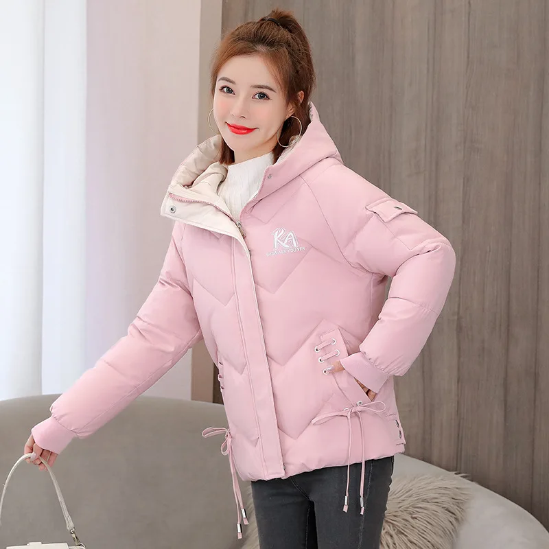 

Hooded Thick Warm Coats Fashion Female Letters Print Jacket Women's Cotton Padded Parka Outerwear 2023 New Parkas Winter Jackets