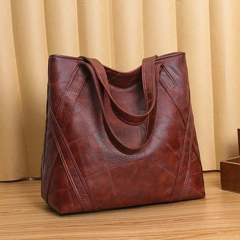 

2024 Summer Women's New PU Kneading Zipper Tote Bag Small Commuter Fashion Large Capacity Handbag Solid Color Soft Shoulder Bag