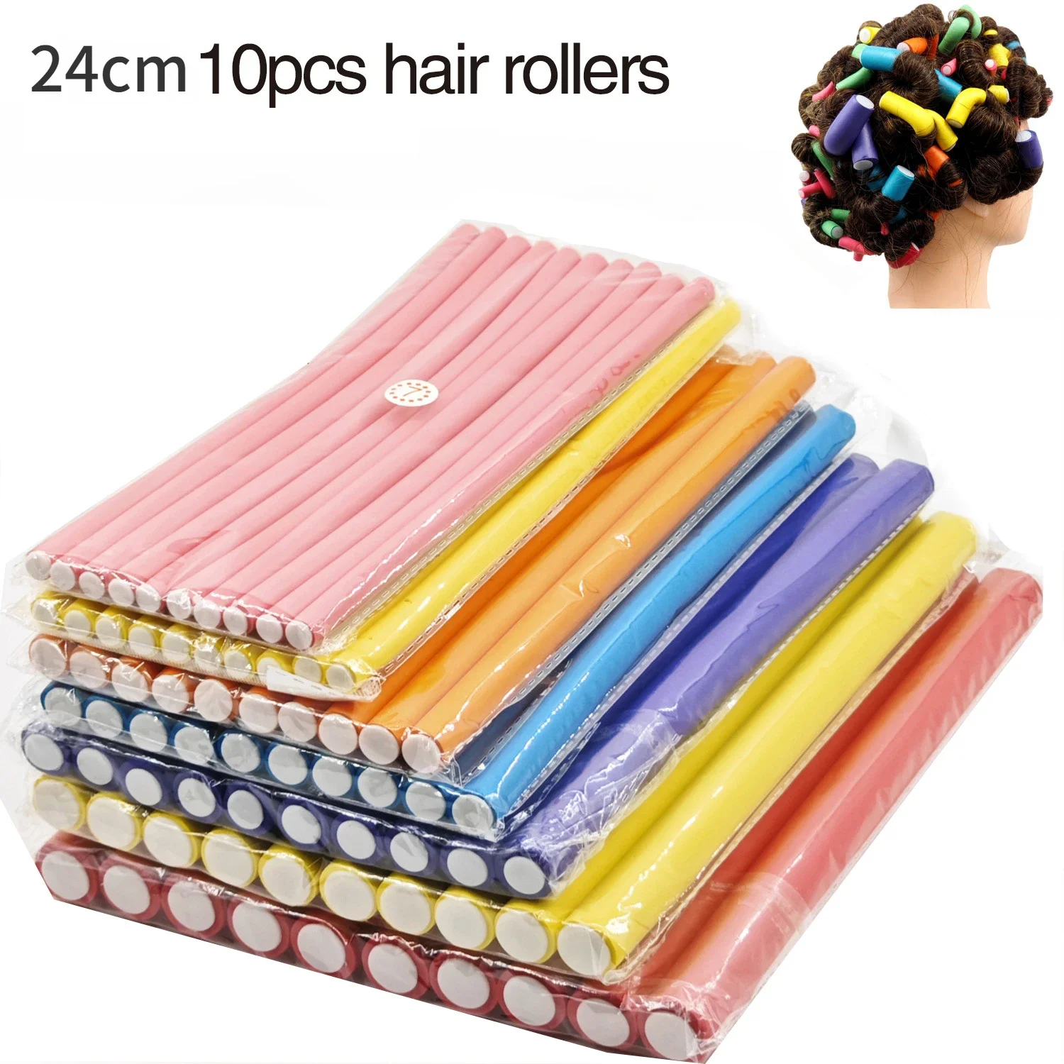 Flexible Hair Curling Rod Hair Curler Makers Soft Foam Bendy Twist Curls Flexi Rollers Styling Tools Roller No Heat 10pcs hair styling tool hair curling tools
