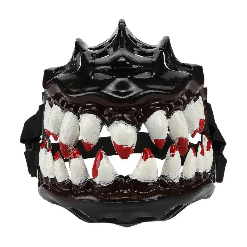 Halloween Dog Muzzle With Teeth Creepy Dog Costume With Large Teeth Spooky Prop For Halloween Adjustable Hilarious Werewolf