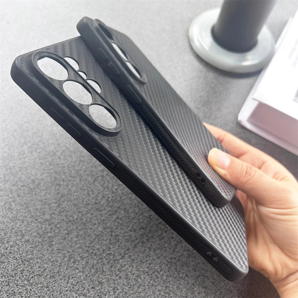 Carbon Fiber Texture Soft TPU Slim Phone Case - Thin Protective Cover