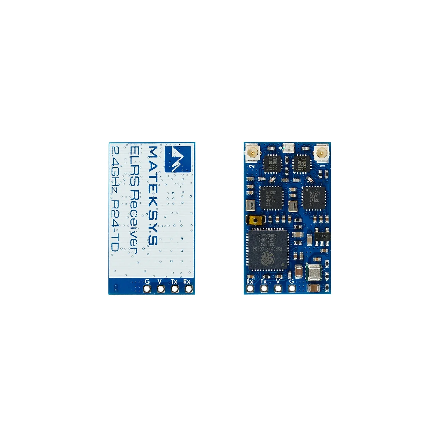Récepteur ExpressLRS 2.4GHz True Diversity 100mW pour FPV posé sur une surface antidérapante