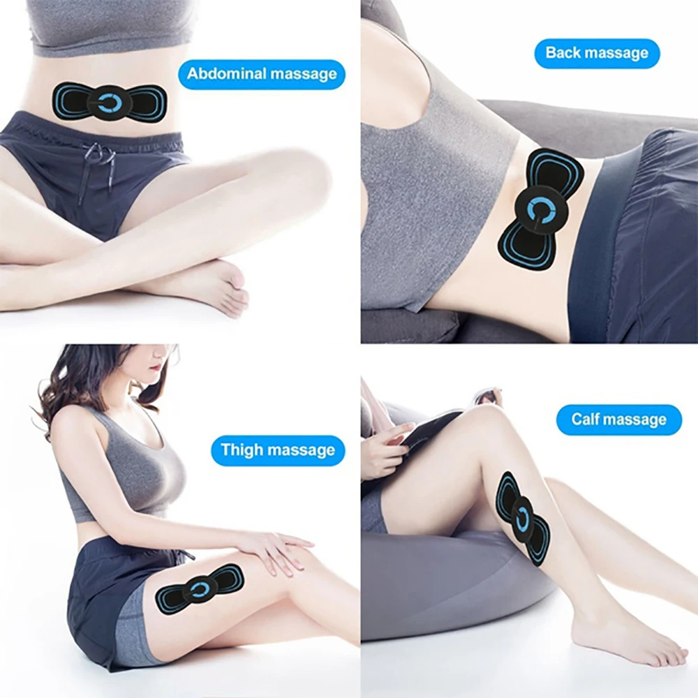 2Pc New EMS Mini Electric Massager Stimulator Pain Relief Neck Back Leg Health Care Relaxation Tool Cervical Portable Massage
