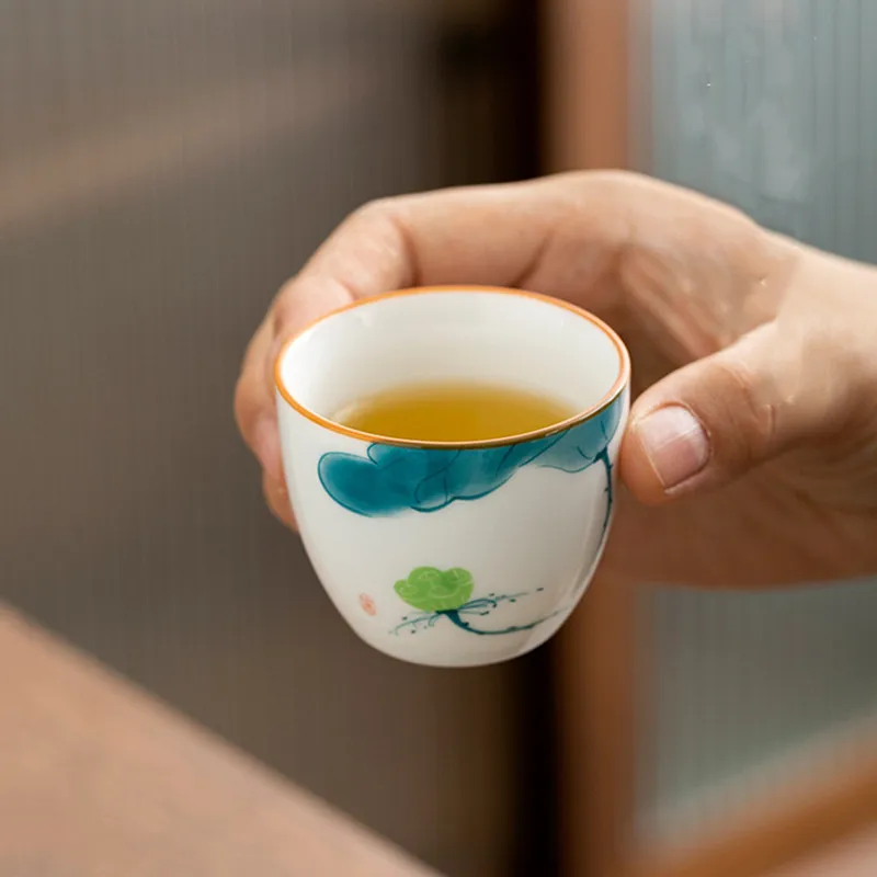 Hand-painted portable tea set side handle pot Travel Teapot and Cup set Outdoor one pot of four cups with tea pot with tea tray