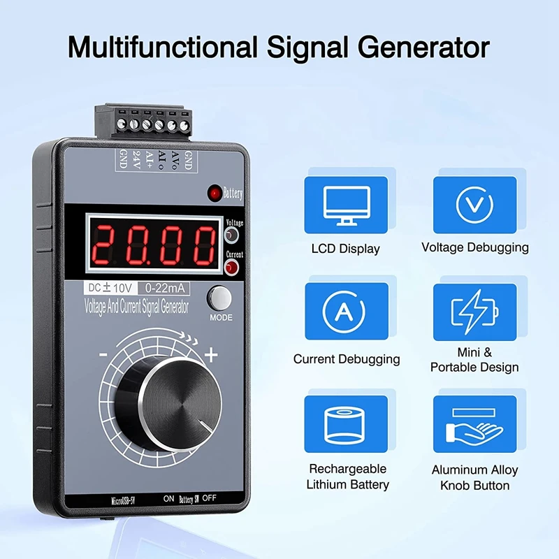 

DC 0-10V Signal Generator Mini Adjuatable Function Generator Current Voltage Analog Generator For PLC & Panel Debugging