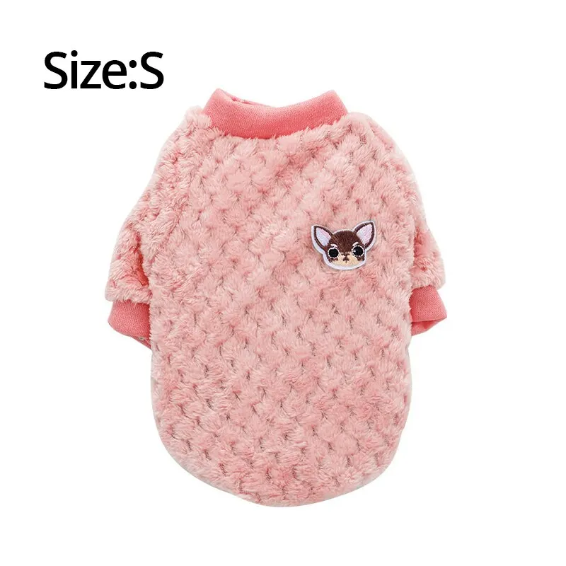 Pet Clothes Pink Soft Fleece For Small Medium Dogs Cats Warm Winter Dog Coat Jacket Puppy Cat