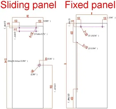 6.6FT Frameless Sliding Glass Shower Door Track Kit Black Barn Shower Door Hardware 6