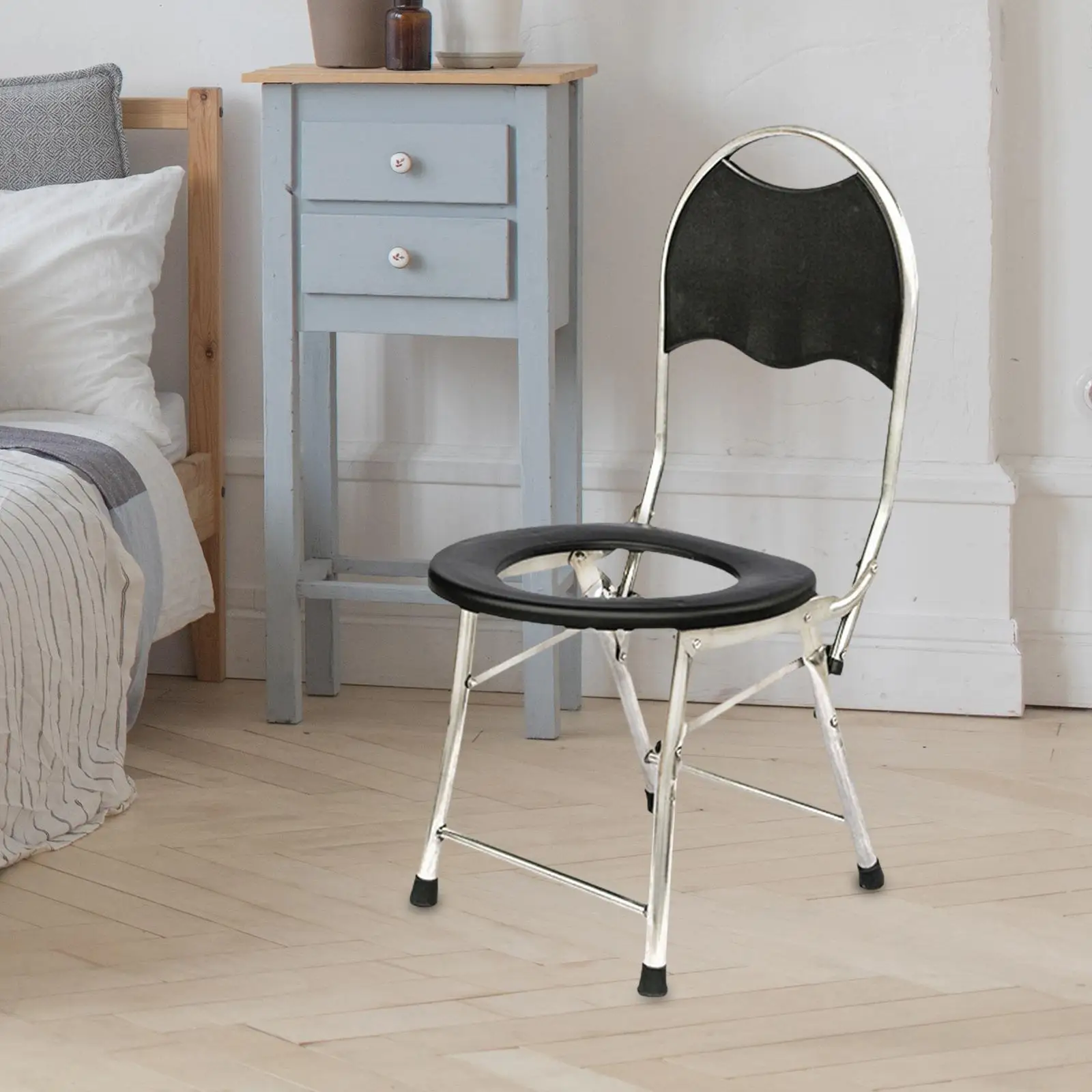 Raised Toilet Seat with Back Squat Toilet Stool for Toilet Bathroom Elderly 3