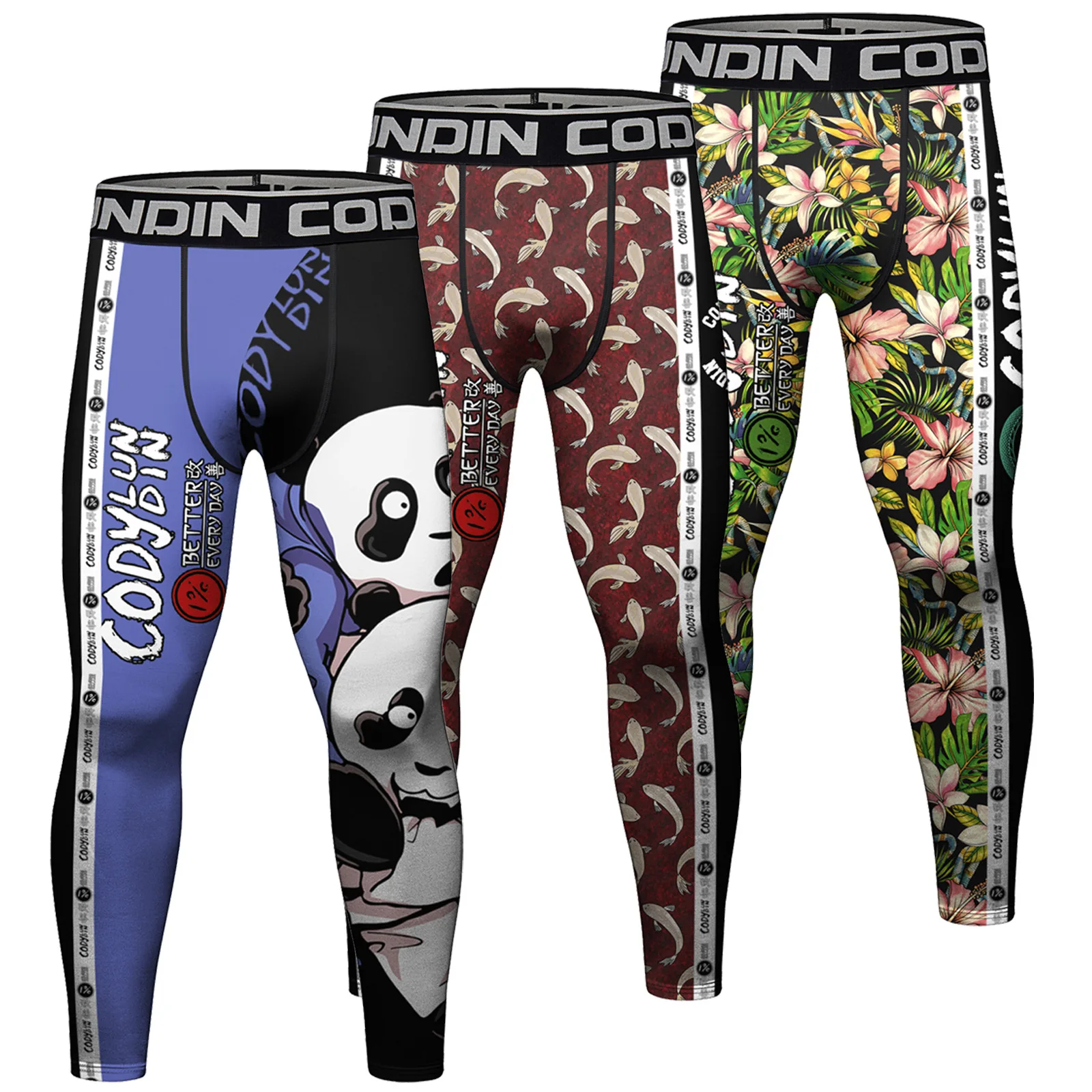 Men's Sport Compression Pants Gym Running Tights MMA Basketball Leggings Quick Dry Fit Jogging Training Fitness Workout Trousers