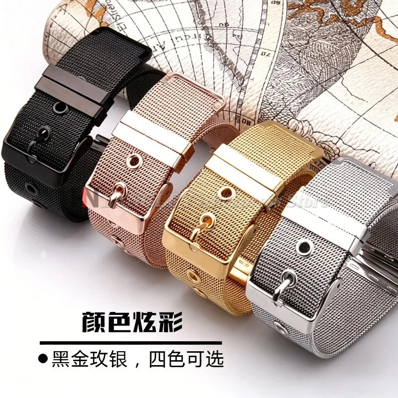 Elegant Milanese Mesh Stainless Steel Watch Band with Quick Release, 1.5mm Thickness