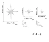 20/42pcs Star Mirror Wall Sticker DIY Acrylic Decal Waterproof Self-adhesive Wallpaper Bedroom Children Room Home Decoration 6