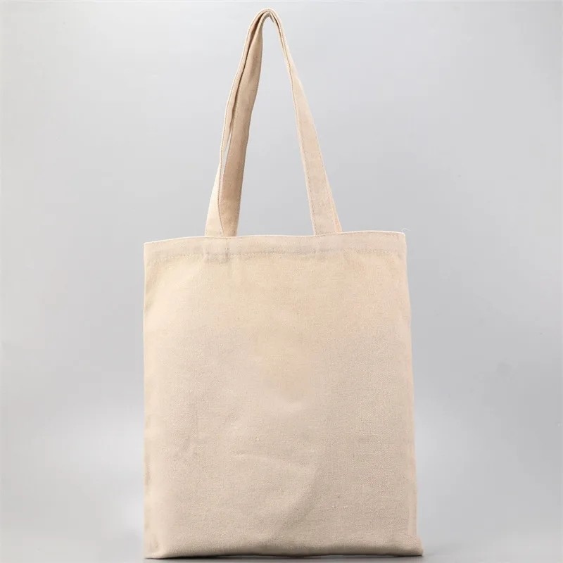 5 pcs natural cotton HandBag Canvas Tote Shoulder reusable cotton vegetable bags canvas crossbody shoulder bag