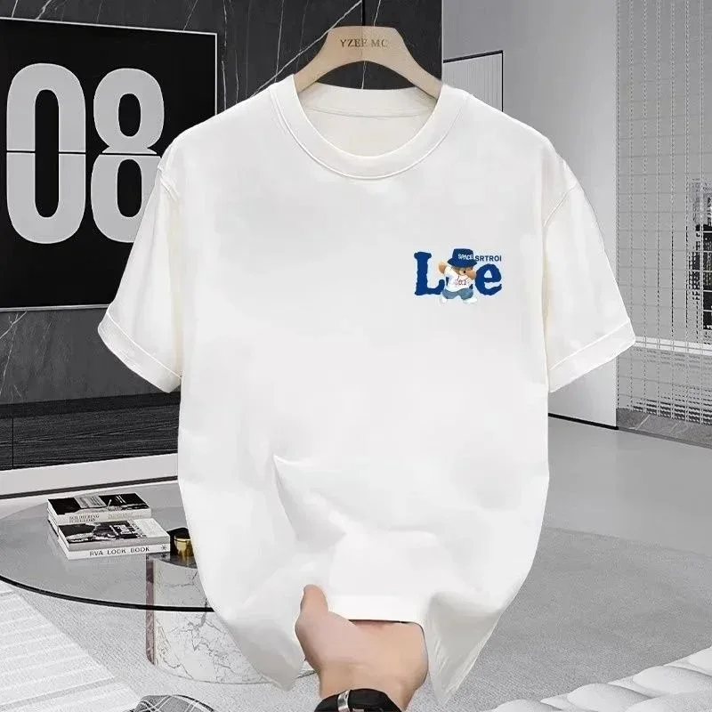 Summer Pure Cotton Printing Men's and Women's Loose Short-sleeved Crew Neck T-shirt loose short sleeved t shirt