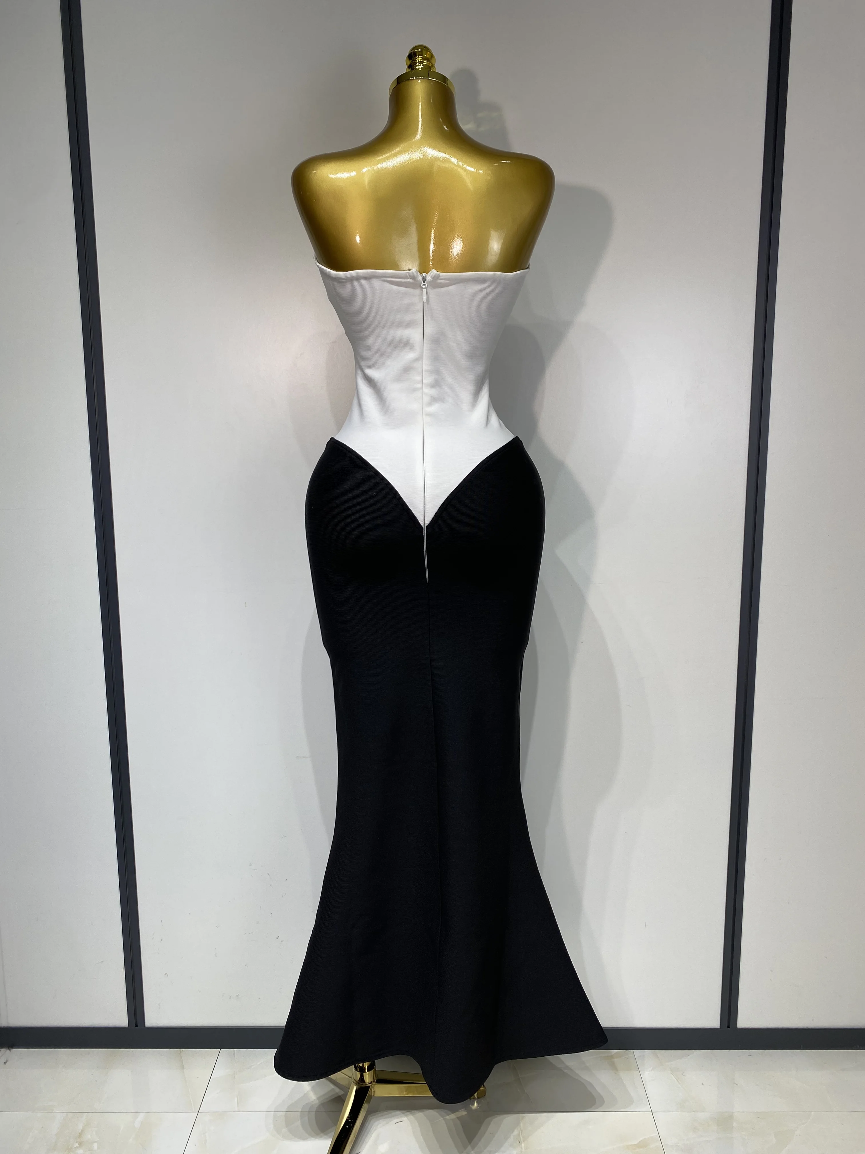 chinese dress ladies Crystal Luxury Bandage Midi Dress