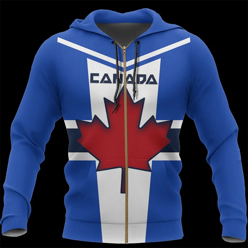 thumbnail image 1 of Sudadera con capucha con cremallera y estampado 3D de Maple Leaf Generation para hombre y mujer, estilo urbano, nueva ropa Y2k, 1 of 4