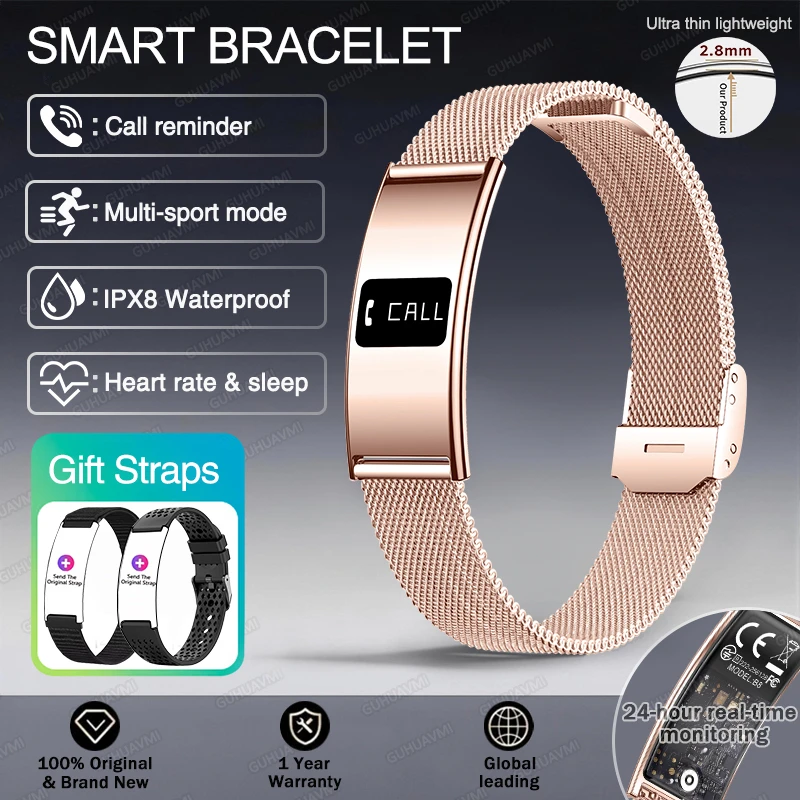 Smart Fitness Tracker Bracelet - Waterproof, Lightweight, Step & Exercise Recorder, Call Reminder