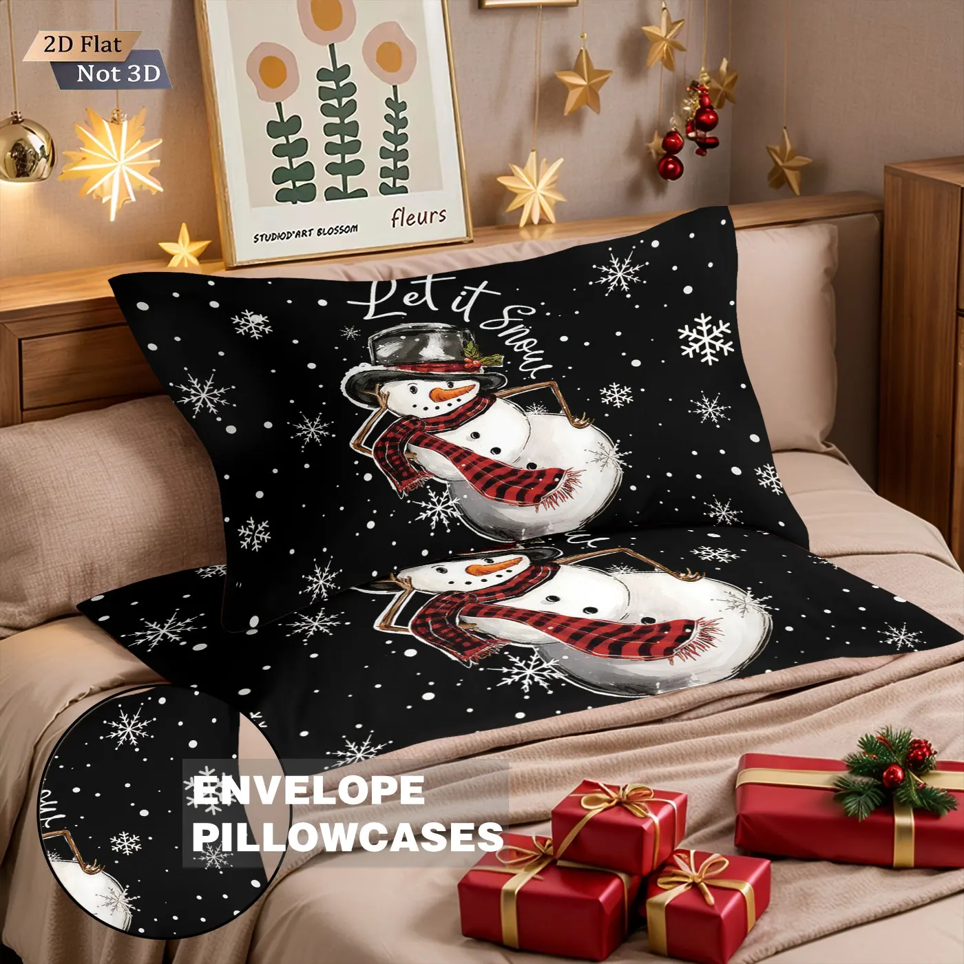 3pcs Merry Christmas Cartoon Snowman Printed Chipless Bedding Set Multi Size Bedroom Bedding Holiday Decoration Machine Washable Sf2ccb94f50fb4ceb9e58757c48f67ded0