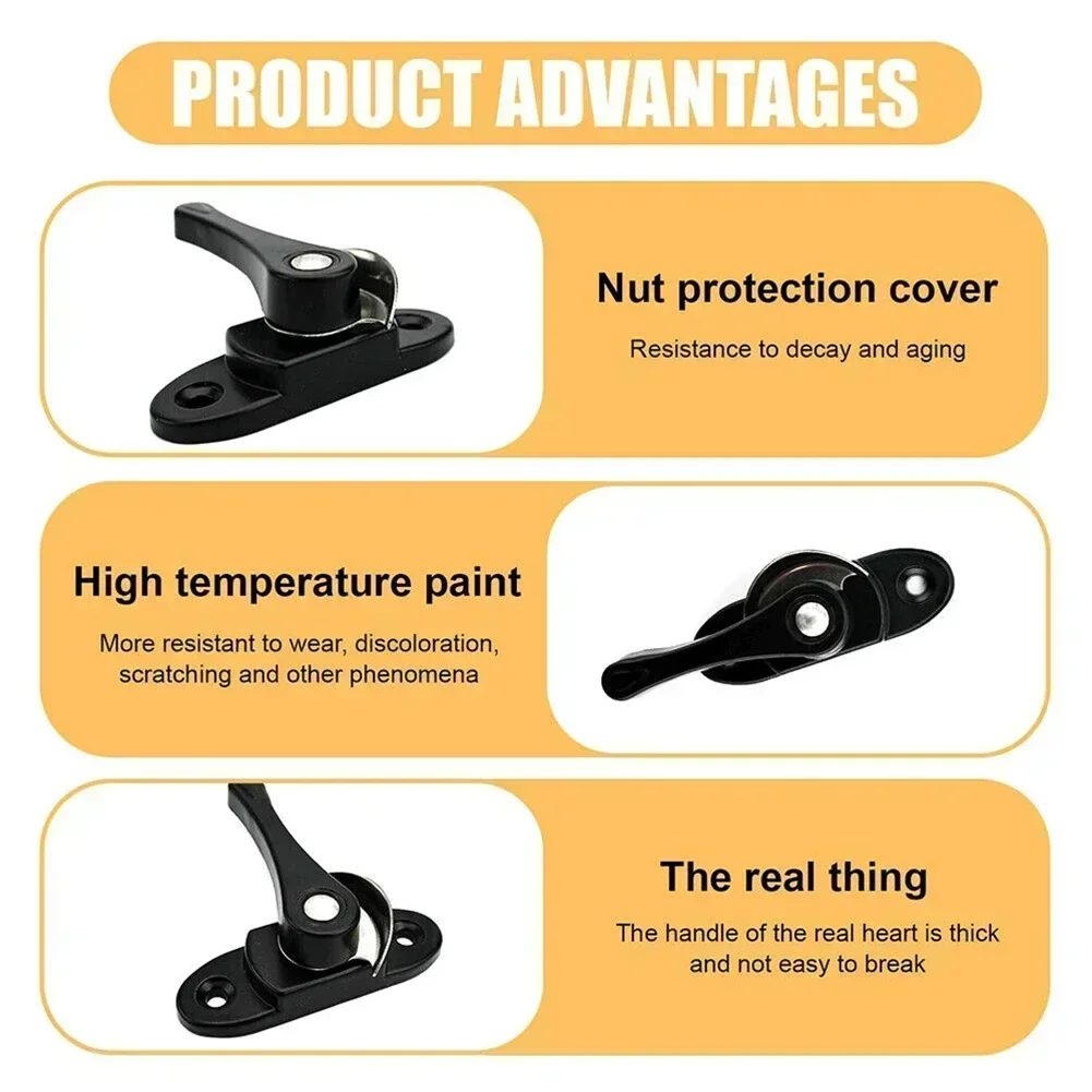 Cabinet Lock Door Lock Door Latch Cam Lock Stainless Steel Crescent Universal Lock Children's Safety Window Lock Sliding Door Buckle with Hook Door and Window Hook
