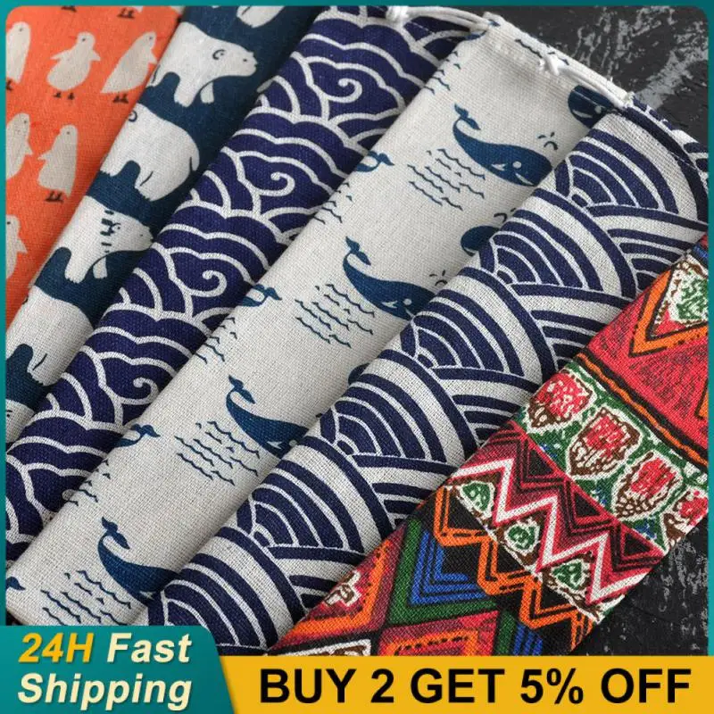 Kitchen Linen Tableware Bag Durable Portable Cutlery Storage Compact Trendy Travel Fish Striped Print Stylish Picnic Convenient