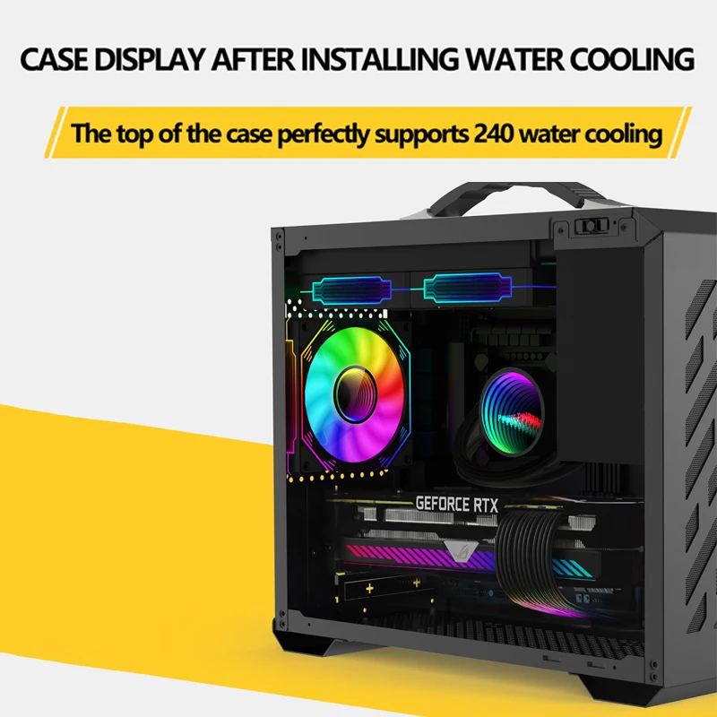 PC Case PC Chassis Computer Chassis Frame Mini ITX Desktop Case Power Train X200 MINI-ITX Handheld Computer Case Glass Side Transparent Case 240 Water Cooled MATX Desktop Small Host