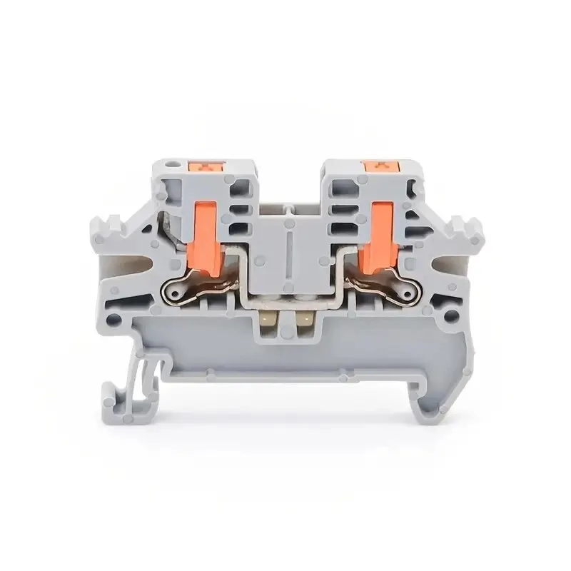 PTV 2.5 DIN 레일 터미널 블록 측면 입구 푸시 인 연결 케이블 와이어링 전선 커넥터, 2.5mm ² 26-12AWG, 10 개