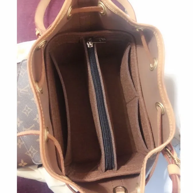 Fits For Noe Series Noe BB PetitNM Bucket Felt Cloth Insert Bag Organizer Makeup Handbag Travel Inner Purse Boston Cosmetic Bags felt bag organizer
