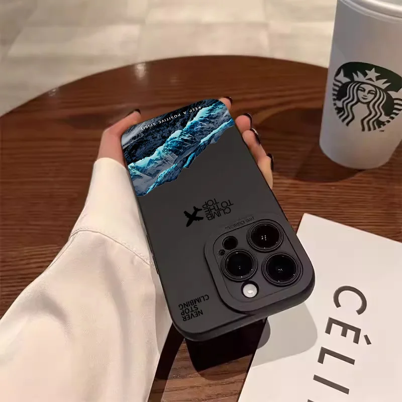 Mountain Peak Aircraft Shockproof Matte Phone Case