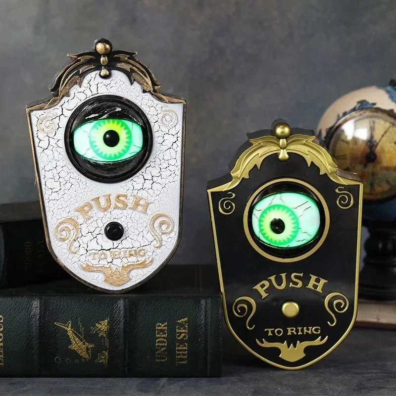 

Luminous Hanging Doorbell Haunted Decorations Glowing Doorbell Horror Props Creepy Eyes Sound Lights Halloween Party Supplies