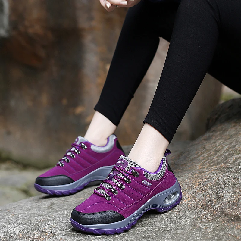 Fashion Sneakers Women Air Cushion Walking Shoes Athletic Breathable Sport Lace Up High Platform Casual Shoes