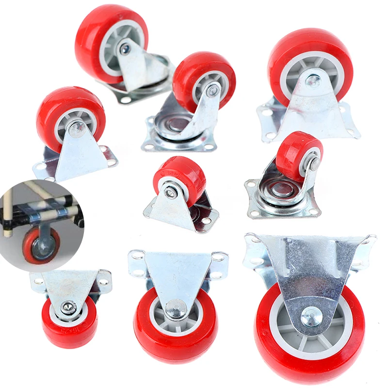 4pcssetHousehold15inchFurnitureCasterWheelsRedRubberSwivel