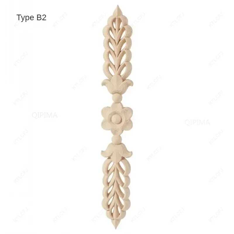 Appliques En Bois Naturel Fleur Carrée - Décalcomanies Sculptées Pour Déco Meubles