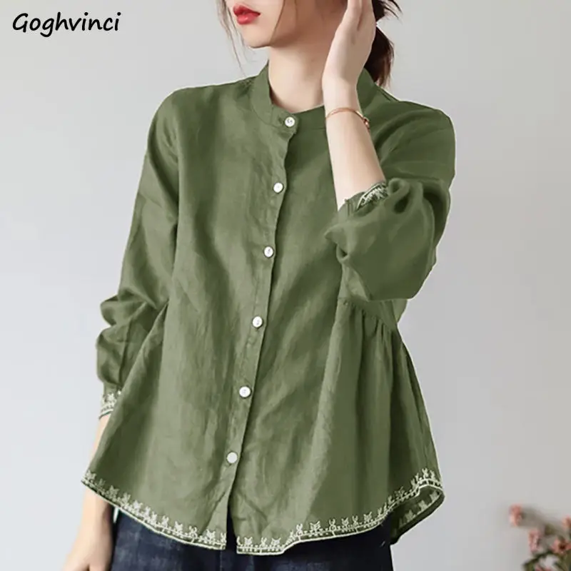 Shirts Women Popular Fashion New Arrival Simple All-match Korean Style Button Solid Young Ladies Spring Clothing Straight Ins 1