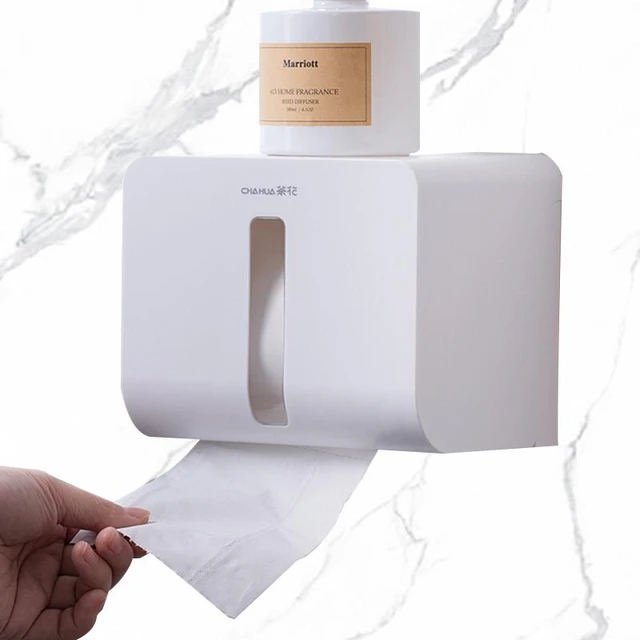 Punch-free Toilet Paper Holder Box Waterproof Storage Rack Towel Kitchen -  Portable Toilet Paper Holders - Aliexpress