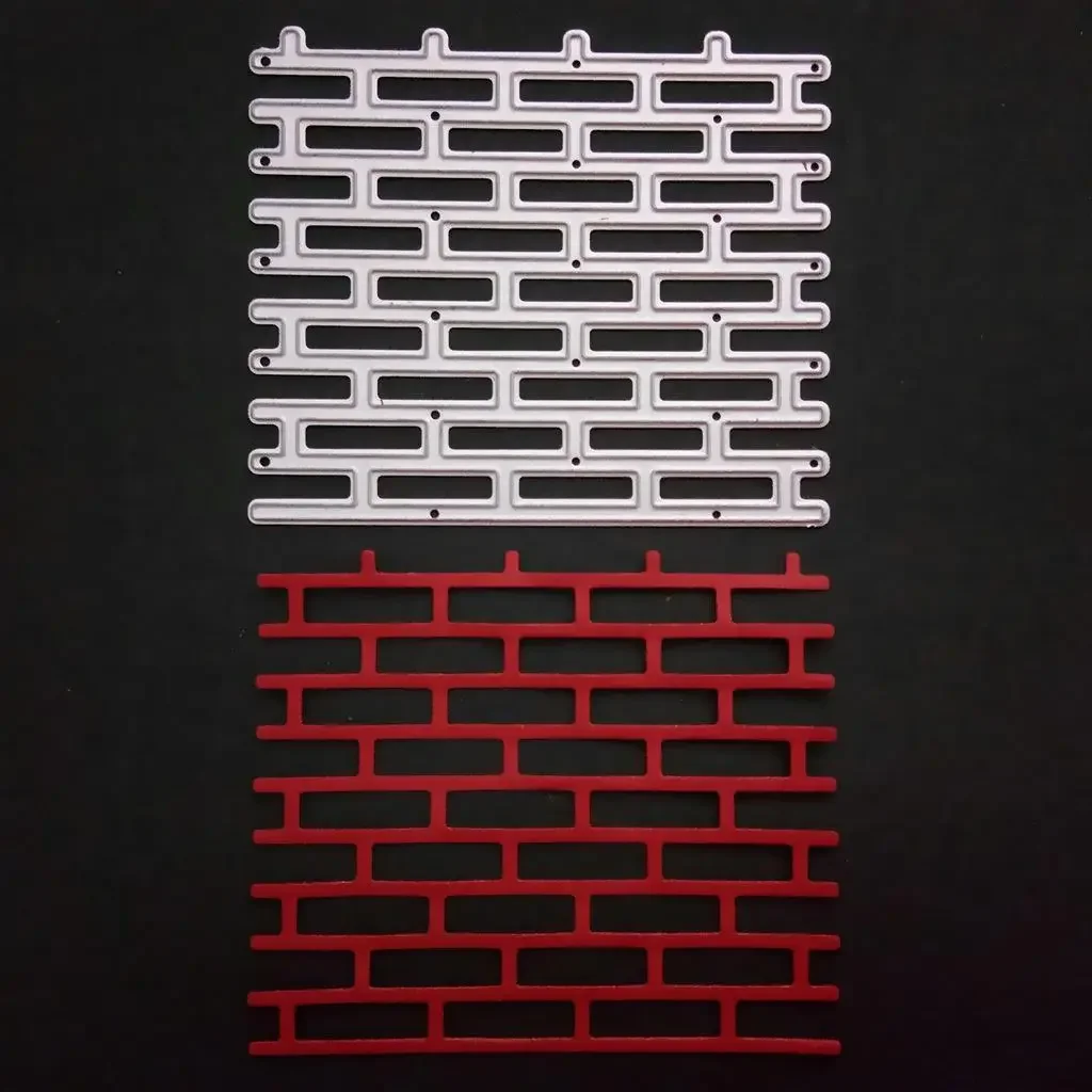 

Metal Cutting Dies Brick Wall Background Paper Craft Frame Die Cut for DIY Card Making
