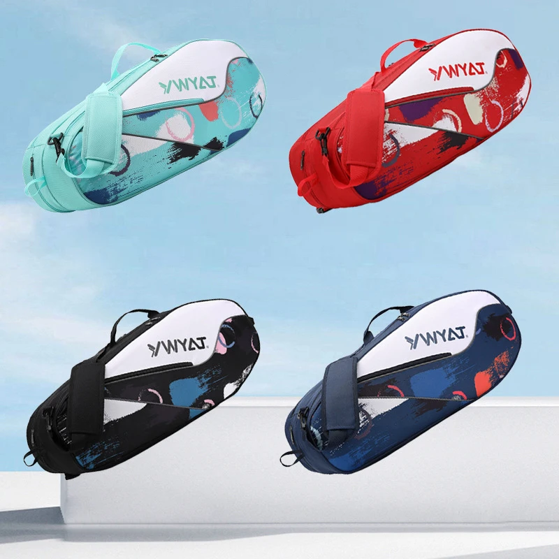 Badminton Backpack for 3 Rackets YWYAT Men Women Sports Tennis Bag Large Capacity Portable Thick Badminton Racket Cover