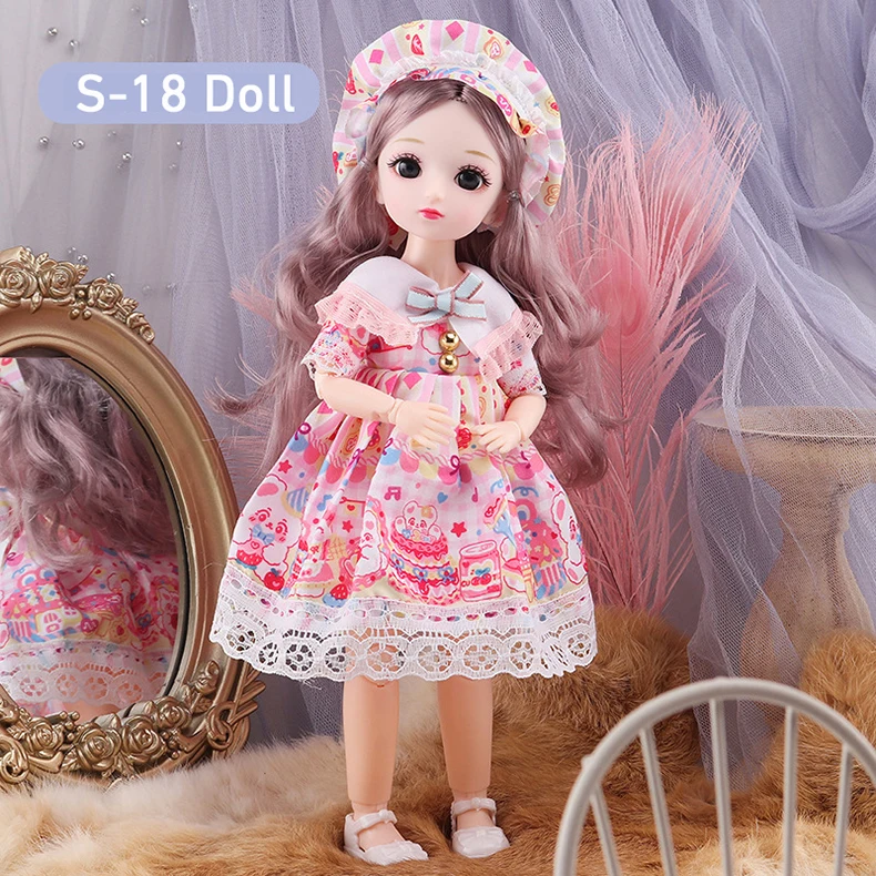 12 Zoll Anime bjd Puppe Kinder Mädchen 4 bis 16 Jahre Puppenhaus Zubehör Rock Hut Kopfschmuck mit Kleidung verkleiden DIY Spielzeug Geschenke – Detail 16