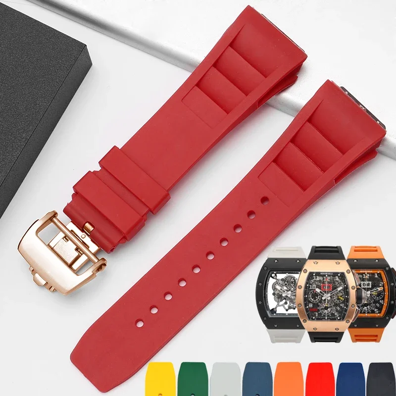 Vibrant Multicolor 25mm Rubber Watchband Replacement Strap