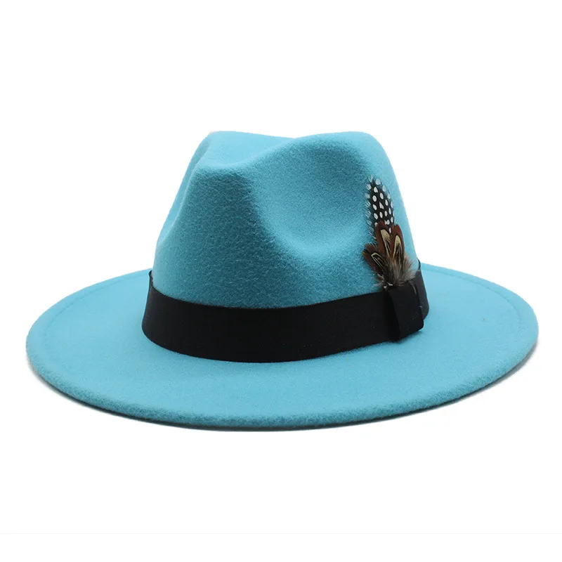 Männer/Frauen Vintage breite Krempe Hut Kirche Party Damen Filz Jazz Cap Cowboy Party Hut Jazz Hut – Detail 6