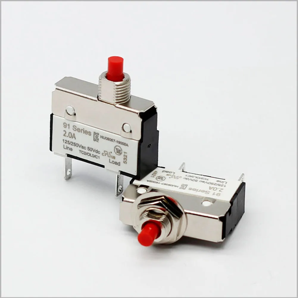 Thermal switch circuit breaker overload protector 0.5A 1A 1.5A 2A current overload switch push button 2pcs