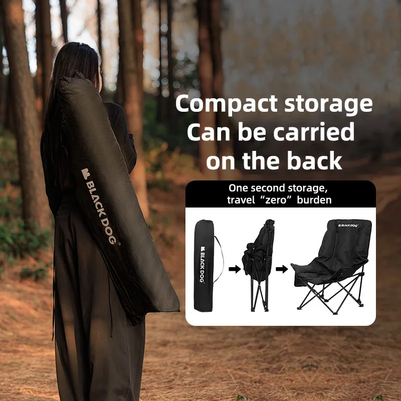Chaise lounge pliante Blackdog extérieur avec siège épaissi pour plage camping installation facile