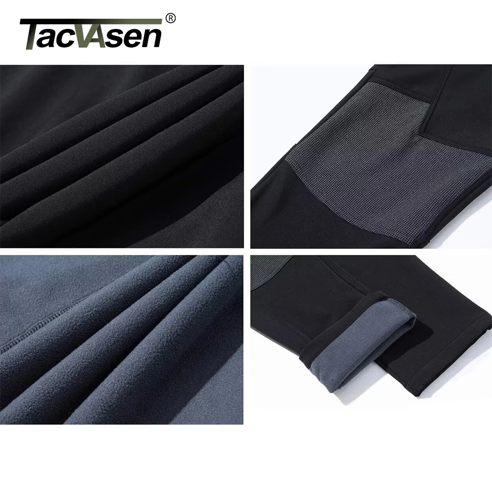 TACVASEN Winter Men's Hiking Pants Warm Thermal Fleece Lined Windproof Outdoors Working Fishing Camping Mountain Ski Pants