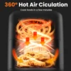 VAVSEA 10-in-1 Air Fryer with Clear Window, 1600W Hot Airfryer Oven with Digital LED Touch Screen, and Non-Stick Basket,6.5QT, 4